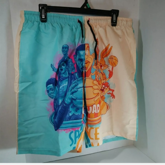 Cosplay Men's Size Large Multicolored Swim Trunks "Space Jam LJ Squad" - Picture 2 of 9